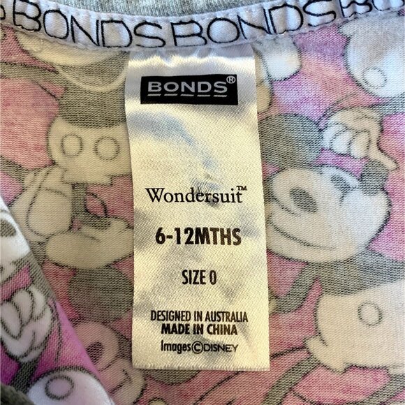 BONDS X DISNEY Mickey Mouse Wondersuit Girls 6-12 0 Zippy Onesie Romper Pajamas - Picture 8 of 8